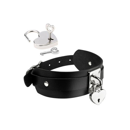 Kinky Diva - Halsband met hartjes slot 